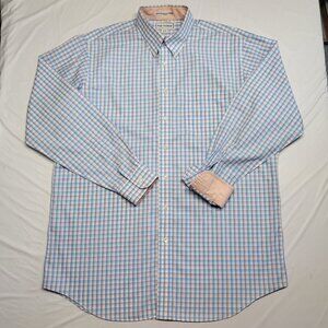 Paul Frederick Mens Dress Shirt 17 - 37 Button Up Long Sleeve Flip Cuff Plaid